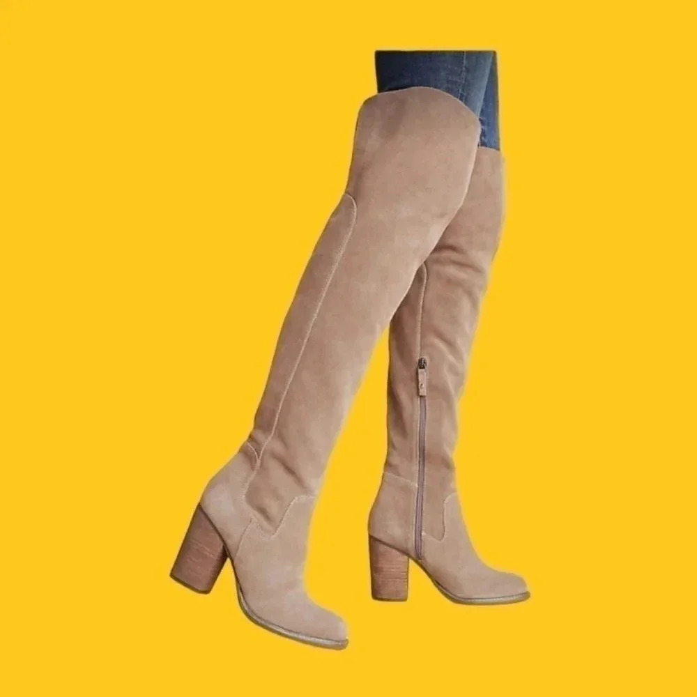 Kelsey Dagger loganos taupe over the knee boots size 7M warn grey color